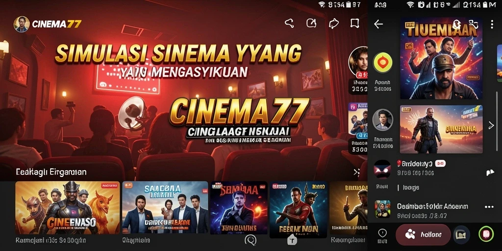 Screenshot menunjukkan pengalaman pembuatan film yang menyenangkan di CINEMA77.