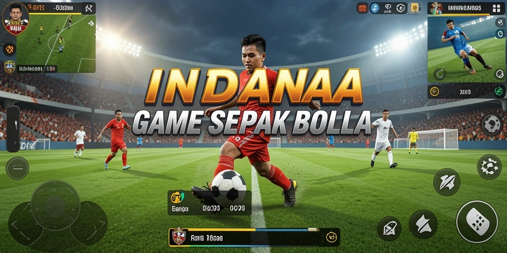 Tampilan gameplay yang menarik dalam INDAAA, penuh aksi sepak bola.
