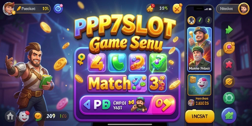 Tampilan menawan gameplay PP7SLOT dengan aksi mencocokkan yang seru.