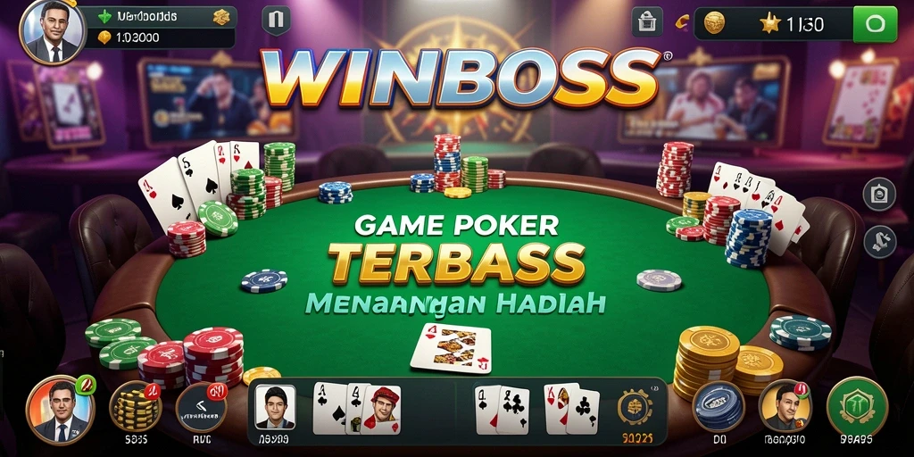 Tampilan gameplay yang menarik dalam WINBOSS dengan suasana poker yang mendebarkan.